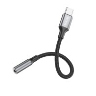 Cable de audio MX0038 de 3,5 mm auxiliar/F a tipo C, 0,12 m, negro