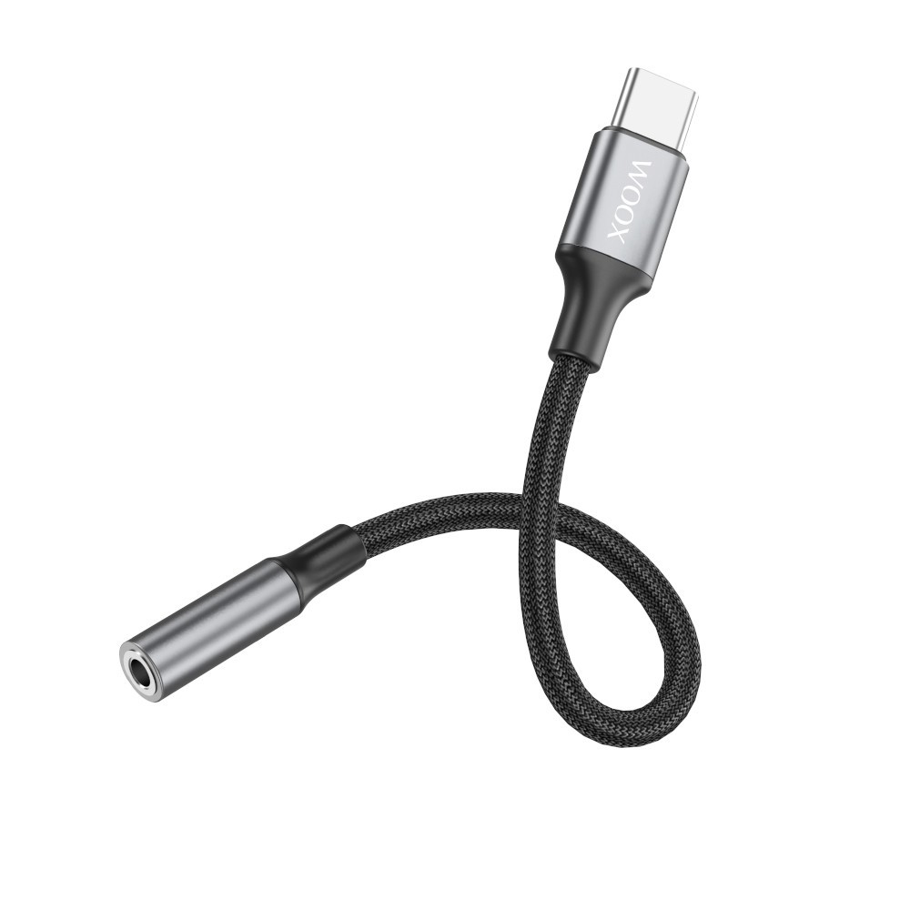 Cable de audio MX0038 de 3,5 mm auxiliar/F a tipo C, 0,12 m, negro