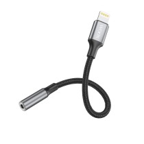 Cable de audio Bluetooth MX0039 de 3,5 mm (auxiliar/hembra) a Lightning, 0,12 m, negro