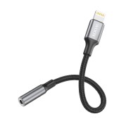 Cable de audio Bluetooth MX0039 de 3,5 mm (auxiliar/hembra) a Lightning, 0,12 m, negro