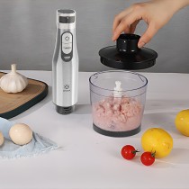 Batidora de mano 4 en 1 MX0205 de 1000 W. Incluye batidor, picadora de 500 ml y vaso de 600 ml.