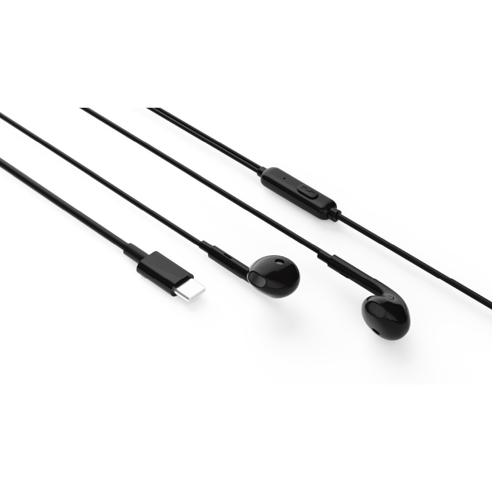 Auriculares tipo C MX0129 totalmente compatibles con micrófono de 1,2 m (blanco)