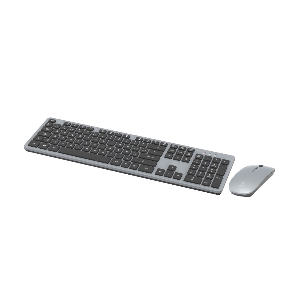Combo de teclado y ratón inalámbricos 2,4 G MX0163 con 800-1200-1600 DPI, 1 pila AA (no incluida), color gris español
