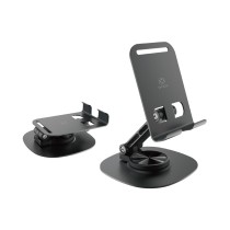 Soporte para teléfono de escritorio MX0160 con ajuste de 360 grados, metal, negro