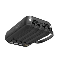 Banco de energía MX0137 5400 mAh 5 V 2 A con 4 cables ABS + PC - blanco