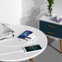 Banco de energía MX0137 5400 mAh 5 V 2 A con 4 cables ABS + PC - blanco