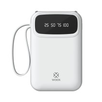 Banco de energía MX0137 5400 mAh 5 V 2 A con 4 cables ABS + PC - blanco