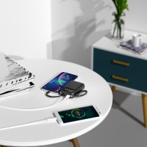 Banco de energía MX0137 5400 mAh 5 V 2 A con 4 cables ABS + PC - blanco