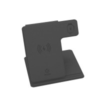 Cargador inalámbrico 3 en 1 MX0057 de 15 W para teléfono, 5 W para auriculares y 3 W para reloj, color negro