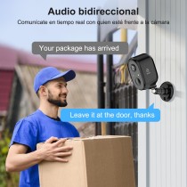 Cámara de Seguridad Inalámbrica al Aire Libre R4260 - 1080p Full HD, Batería 5000mAh, Detección PIR Humana