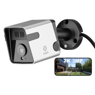 Cámara de Seguridad al Aire Libre R4100 - Impermeable IP65, 3MP UHD+Visión Nocturna, Wi-Fi 2.4GHz, Energía Cableada