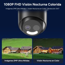 Kit de Cámara PTZ 4G Inteligente al Aire Libre R4250 - Solar+Batería, Rotación 350°/75°, 1080p HD, Antena 4G Externa