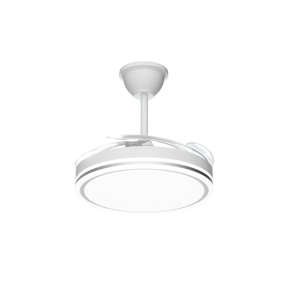 Ventilador de techo retráctil MX0185 de 42", 80 W, 6 velocidades, con LED de 36 W*2, blanco