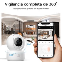 Cámara PTZ Inteligente R4040-V8- 2K UHD+Visión Nocturna, Pan 360°/Inclinación 104°, Detección de Movimiento/Sonido