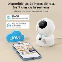 Cámara PTZ Inteligente R4040-V8- 2K UHD+Visión Nocturna, Pan 360°/Inclinación 104°, Detección de Movimiento/Sonido