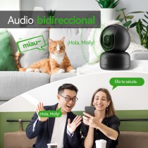 Cámara PTZ Inteligente R4040 - Pan 360°/Inclinación 104°, 1080p Full HD,  Seguimiento de Movimiento, Conversación Bidireccional