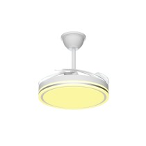 Ventilador de techo retráctil MX0185 de 42", 80 W, 6 velocidades, con LED de 36 W*2, blanco