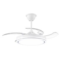 Ventilador de techo retráctil MX0185 de 42", 80 W, 6 velocidades, con LED de 36 W*2, blanco