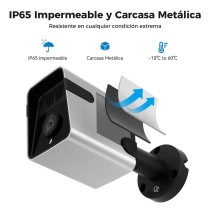 Cámara de Seguridad al Aire Libre R4100 - Impermeable IP65, 3MP UHD+Visión Nocturna, Wi-Fi 2.4GHz, Energía Cableada