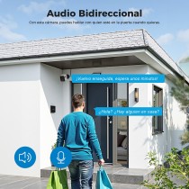Cámara de Seguridad al Aire Libre R4100 - Impermeable IP65, 3MP UHD+Visión Nocturna, Wi-Fi 2.4GHz, Energía Cableada