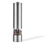 Molinillo eléctrico de sal y pimienta MX0211 de acero inoxidable + AS + cerámica. Funcionamiento con una sola mano