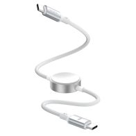 Cable de carga 2 en 1 MX0223 Tipo-C a 2,5 W para I-Watch + 60 W Tipo-C - blanco