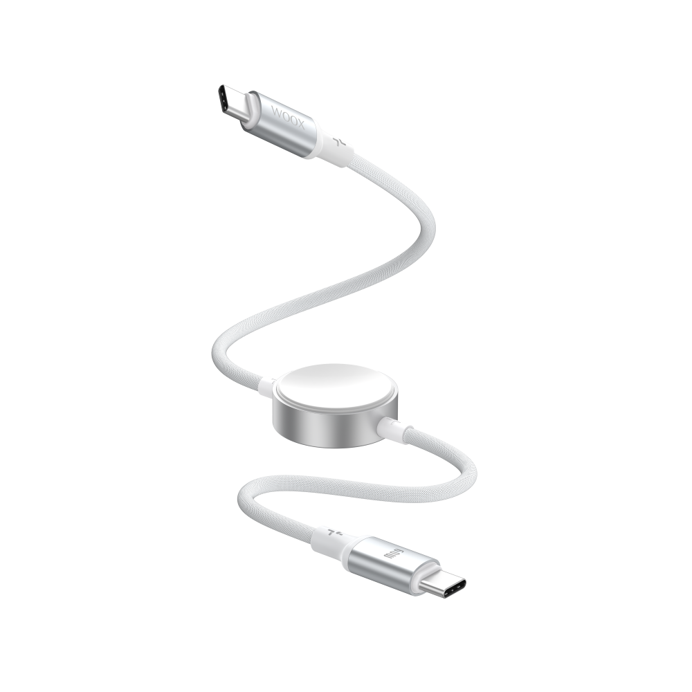 Cable de carga 2 en 1 MX0223 Tipo-C a 2,5 W para I-Watch + 60 W Tipo-C - blanco