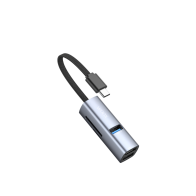 Adaptador HUB 5 en 1 MX0266 Tipo-C a 1*USB3.0+2*USB2.0+SD/TF-gris