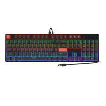 Wired Keyboard MX0277 104 key Rianbow 1.5M Spanish-black