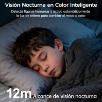 Cámara PTZ Inteligente R4040 - 2K UHD+Visión Nocturna a Color, Pan 360°/Inclinación 104°, Detección de Movimiento/Sonido