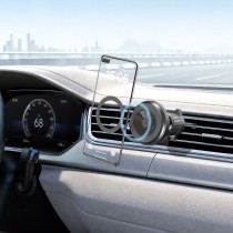 Soporte de teléfono magnético + ventosa para salida de aire de auto MX0503 N52 ABS+PC-negro