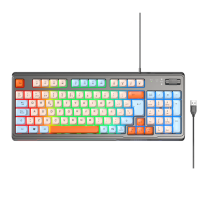 Teclado gaming con cable MX0507 de 94 teclas, retroiluminado, distribución en español, cable de 1,5 m, multicolor.