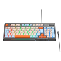 Teclado gaming con cable MX0507 de 94 teclas, retroiluminado, distribución en español, cable de 1,5 m, multicolor.