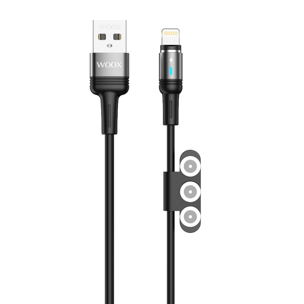 Cable de datos magnético 3 en 1 MX0035 USB a Micro+Tipo C+ Lightning 3A 1 m - Negro