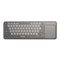 Teclado inalámbrico BTS MX0508 con panel táctil, funciona con 2 pilas AAA, distribución en español, color negro.
