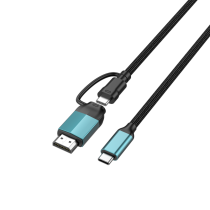 Cable HDMI MX0505 USB-C a USB-C + HDMI 4K@30Hz (negro y verde)