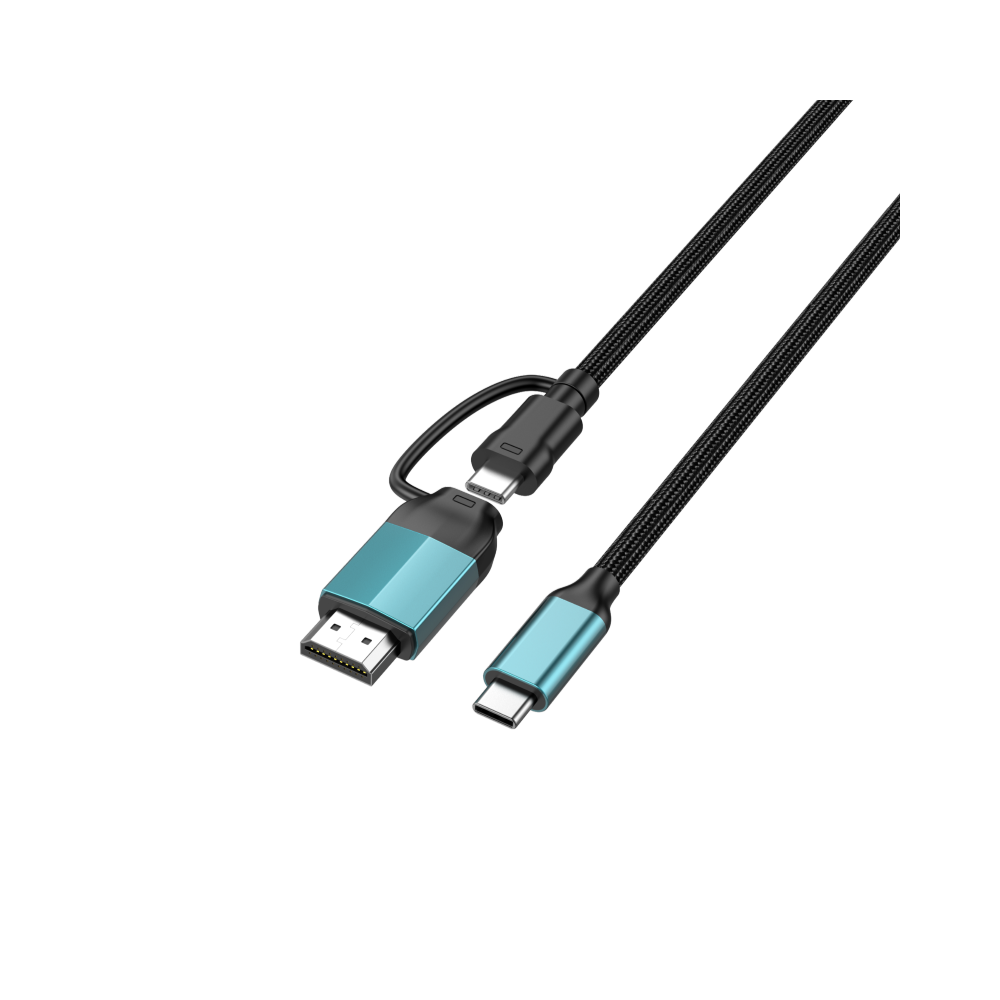 Cable HDMI MX0505 USB-C a USB-C + HDMI 4K@30Hz (negro y verde)