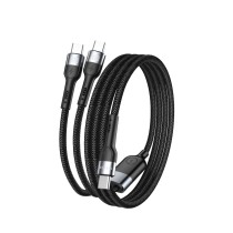 Cable de datos MX0037 Tipo-C a Tipo-C*2 5A 1,5 m - negro