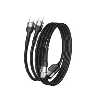Cable de datos MX0037 Tipo-C a Tipo-C*2 5A 1,5 m - negro