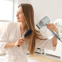 Secador de Pelo Eléctrico MX0202 1600W 3 velocidades de viento, 3 niveles de temperatura con accesorio-pistola magnética